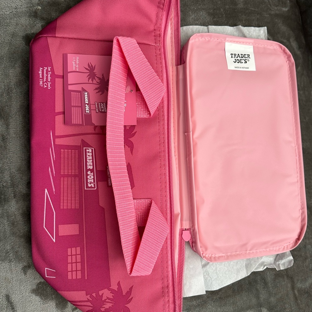 Trader Joe's Pink Insulated Tote and Cooler Set